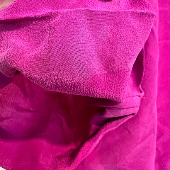 Maeve | Anthropologie Silk Raspberry Button Down Cut Out Blouse Size Small FLAW - Picture 5 of 10